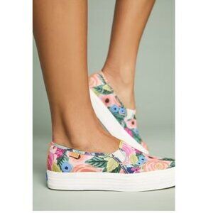 Keds Slip on Tennis Shoes Floral Print Size 6 Preppy Cottagecore